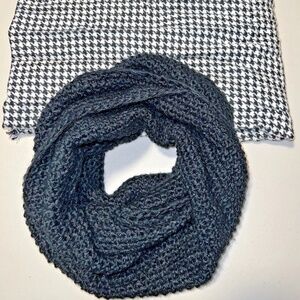 Merona & Old Navy Women's Winter Scarf Houndstooth Shawl Style Set of 2 EUC